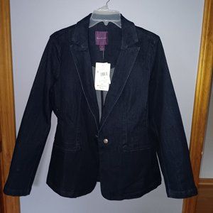 *Price Drop* Gloria Vanderbilt Women's Denim Fitted Blazer, size M